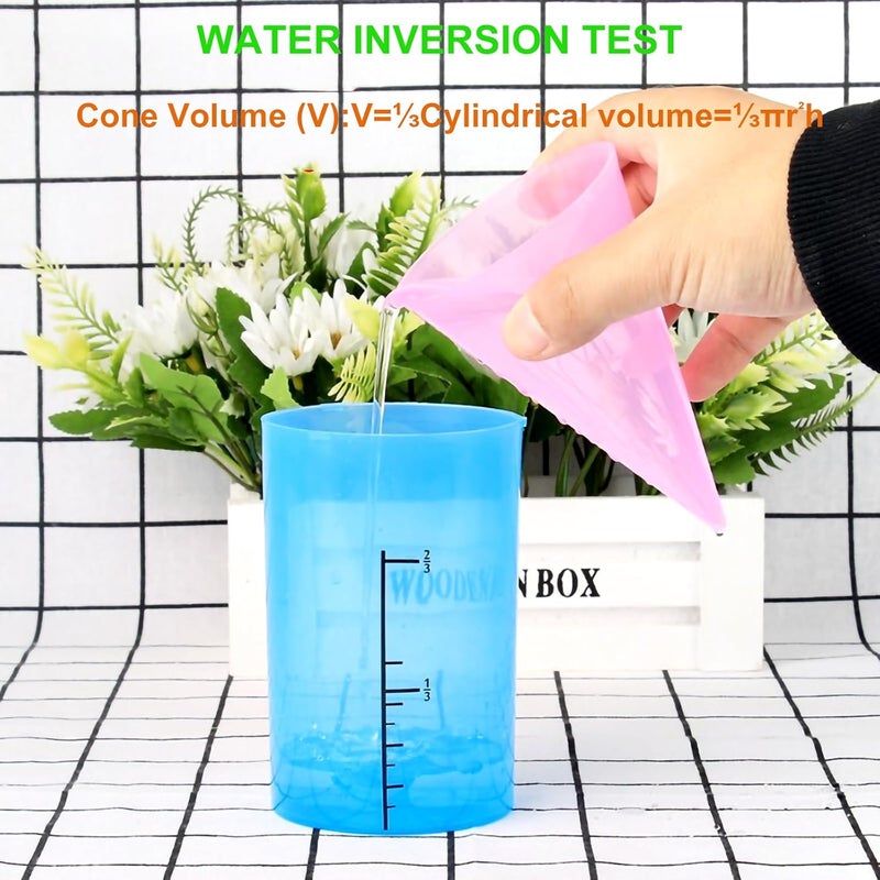 EXBEPE 3D Geometric Solids Geometric Shapes 8 Solids Shapes and 1 Cylinder Cone Volume Surface Area Demonstrator Set Teacher Aids Math Helper School Supplies - Image 4